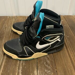 Nike Black and Teal Flight Sneakers
